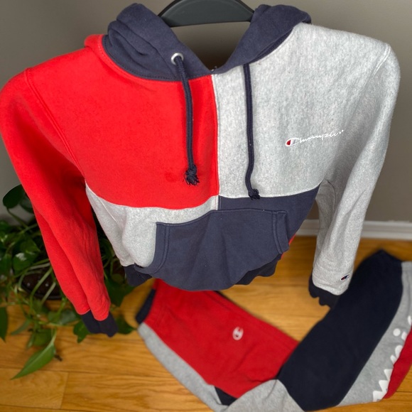 CHAMPION REVERSE WEAVE COLOURBLOCK TRACKSUIT - Picture 5 of 8